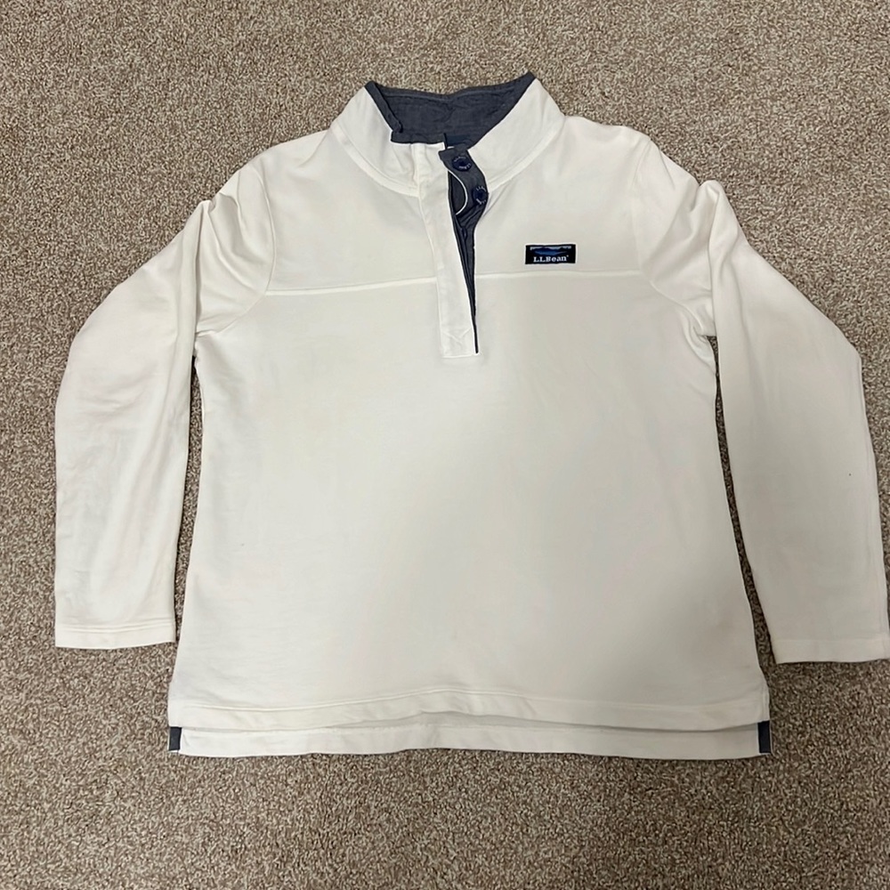 L.L. Bean White and Gray Sweatshirt